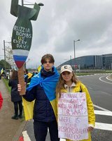 Учень Козятинського ліцею взяв участь у мітингу біля штаб-квартири НАТО